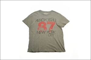 [L] AEROPOSTALE Aeropostale футболка серый American Casual 87 NEW YORK CITY Vintage Vintage USA б/у одежда Old IB966