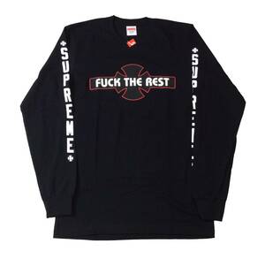 未使用 SUPREME シュプリーム 15AW INDEPENDENT インデペンデント ロゴ 袖プリント 長袖Tシャツ ブラック 黒 Ｓ