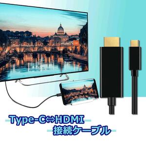 USB C to HDMI 変換ケーブル USB 3.1 Type C to HDMI ケーブル 変換ケーブル 4K 30Hz 1080P画質 音声・映像データ TAIPUSITOHDMI