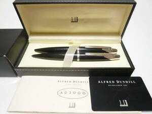 Dunhill Dunhill Ball Pen &amp; Mechanical Pencil Ad2000 Black Onyx Platinum Grip Beauty! !