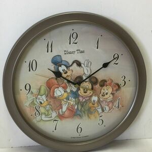 【中古】Disney Time ディズニータイム 掛け時計 壁掛け時計 掛け時計 直径(約)32cm【動作確認済】◆M0212