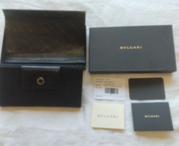 未使用新品 ブルガリ BVLGARI 三つ折りWホック長財布22247 キャンバスレザー ブラック