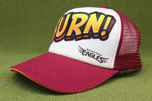 新品未使用 楽天イーグルス RAKUTEN BURN! キャップ 帽子 ワインレッドxホワイト 管理0618nskm