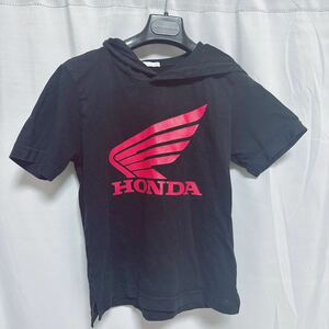 【GU×HONDA】ホンダ/キッズ/フード付きTシャツ/ブラック【130cm】
