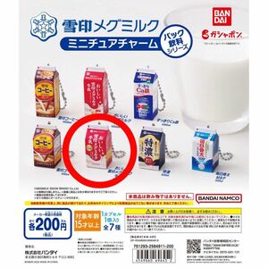 雪印メグミルク　ミニチュアチャーム　パック飲料シリーズ　おいしい雪印メグミルク牛乳500ml ガチャガチャ　カプセルトイ