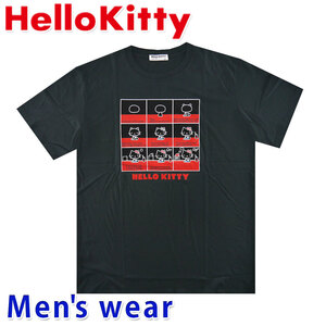 ハロー キティ 半袖 Tシャツ メンズ キティちゃん サンリオ グッズ 猫 HK1132-249B Lサイズ BK(ブラック)
