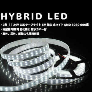 24V LED лента свет 5M ультра белый белый SMD 5050 600 полосный HYBRID LED водонепроницаемый с покрытием 3Mte-p имеется LED лампа дневного света навигационные огни судно интерьер * новый товар *