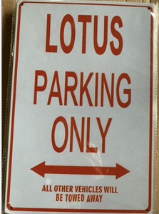 ブリキ看板20×30cm LOTUS PARKING ONLY イベント用 アメリカンガレージ看板 アンティーク雑貨★TINサイン★