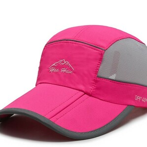 折り畳み帽子 ピンク メンズキャップ 日焼け止め　アウトドア　メッシュ 速乾性 ジョギング　登山 釣りキャップ UVカット 収納便利