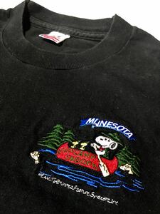 ★FRUIT OF THE LOOM フルーツオブザルーム Tシャツ USA製 90s Tシャツ スヌーピー SNOOPY ブラック S OLD