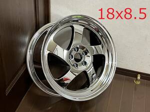 新品！Whistler KR1 18x8.5+35 5穴 PCD114.3 Chrome USDM 深リム Hellaflush 