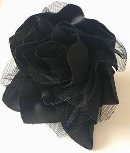  new goods unused black race flower hairpin | corsage 
