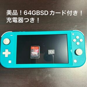 Switchライト ターコイズブルー ポケモン パール Switch充電器 64GBSDカード