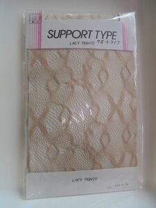 新品 レトロ サポートタイプ LACY TIGHTS タイツ M~L ソフトベージュ