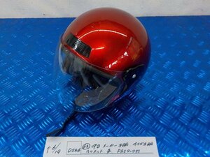 ヘルメット屋！D256●○（63）中古　メーカー不明　サイズ不明　ヘルメット　赤　PSCマーク付き　5-6/19（こ）