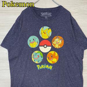 【入手困難】Pokemon ポケモン　Tシャツ　2XLサイズ　ビッグプリント　フシギダネ　ヒトカゲ　ゼニガメ　ニャース　初代　キャラクター