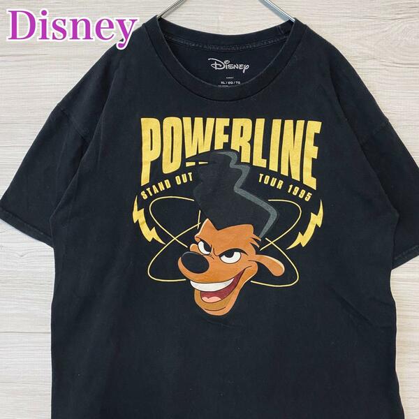 【入手困難】Disney ディズニー　グーフィー パワーライン　Tシャツ　XLサイズ　両面デザイン　海外　一点物　キャラクター　ヴィンテージ