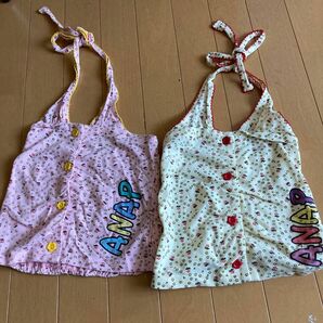 ANAP 双子　姉妹　110 キャミ　タンクトップ　女の子　花柄　セット　まとめ売り