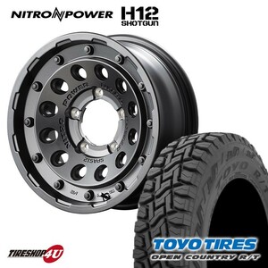 4本セット NITRO POWER H12 SHOTGUN 15x6.0J 5/139.7 -5 バレルブラック TOYO OPENCOUNTRY R/T RT 195/80R15 ジムニー シエラ JB74