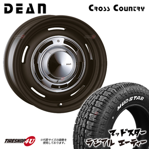 4本セット クリムソン DEAN ディーン クロスカントリー ブラック 14x4.5J 4/100 +43 MUDSTAR マッドスター ラジアル A/T 155/65R14 軽