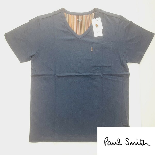 新品 ポールスミス 　Paul Smith　半袖Tシャツ LL マルチストライプ ラウンジウェア ブルー