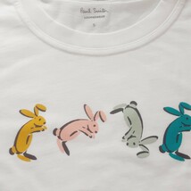 新品 ポールスミス Paul Smith 半袖Tシャツ S 前転 でんぐり返しラビット ウサギ Uネック ホワイト ラウンジウェア ホームウェア タグ付き_画像5