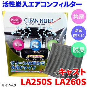 キャスト LA250S LA260S エアコンフィルター ピュリエール エアフィルター 車用 集塵 防菌 防カビ 脱臭 PM2.5 活性炭入 日本製 高性能