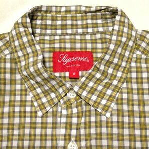 美品 19SS Supreme Plaid S/S Shirt Sサイズ プレイド 半袖 チェック シャツ White ホワイトの画像4