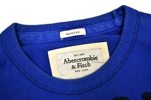 Y-5823★送料無料★美品★Abercrombie&Fitch New YORK アバクロンビー&フィッチ MUSCLE★ブルー青色 長袖 ロング T-シャツ Ｍ_画像4