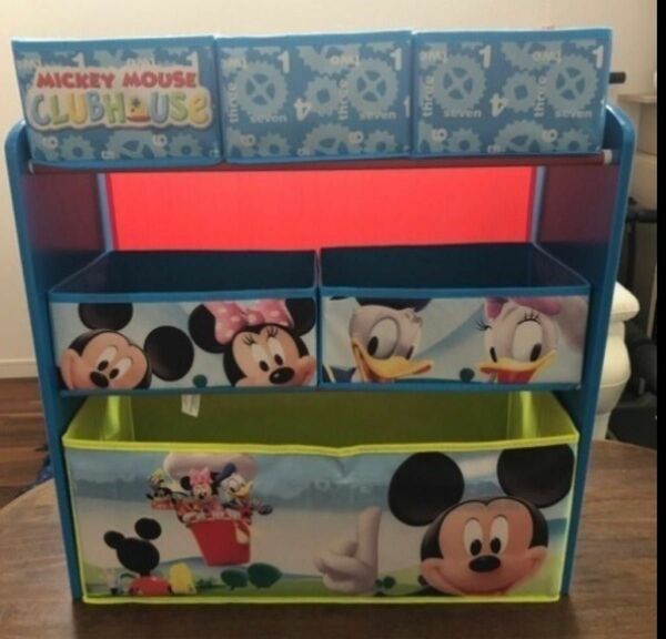 日本未発売　デルタチルドレン　ディズニー　ファブリック&木製 おもちゃ箱　収納棚&ボックス