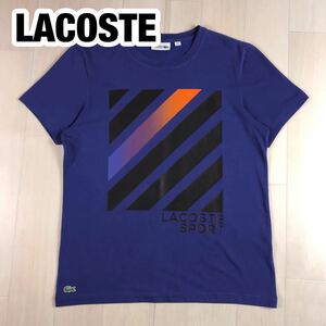LACOSTE ラコステ 半袖 TシャツFR5 USA L 青紫 シールプリント ワニ