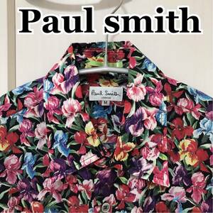 Paul smith ポールスミス　フラワープリント　薔薇　ローズ　リバティ　半袖シャツ　Mサイズ