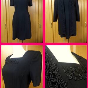 送料無料★フォーマルアンサンブルスーツ7 ブラック 丈長ジャケットがステキ! 結婚式披露宴/二次会/卒業式/入学式イベント/発表会