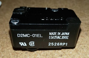 オムロン D2MC-01EL CAA1M （回転レバー形, 微小負荷 一般形, 1c (単極双投形), 定格通電電流 0.5A, #205タブ端子）