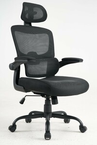 デスクチェア 人間工学 オフィスチェア テレワーク 疲れない椅子 （黒