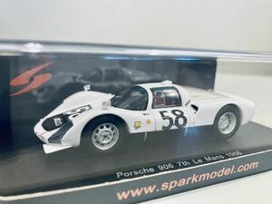【送料無料】1/43 Spark ポルシェ 906 #58 G.Klass-R.Stommelen 7th Le Mans 1966