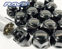 軽カー用 レイズ ロックナットセット 4穴 19HEX 60°テーパー座 M12XP1.25 ブラック/スズキ ワゴンR MRワゴン パレット_画像2