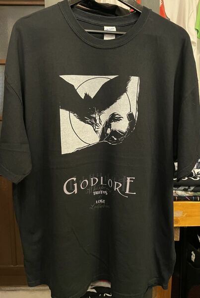 ★USA古着　メッセージモチーフ　神話　Tシャツ 黒　BLACK GILDAN 2XL 大きいサイズ