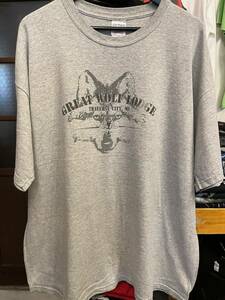 ★USA古着　動物モチーフ　オオカミ　wolf Tシャツ グレー　gray GILDAN 2XL 大きいサイズ