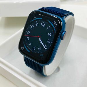 新品 apple watch series7 45mm ブルー セルラー