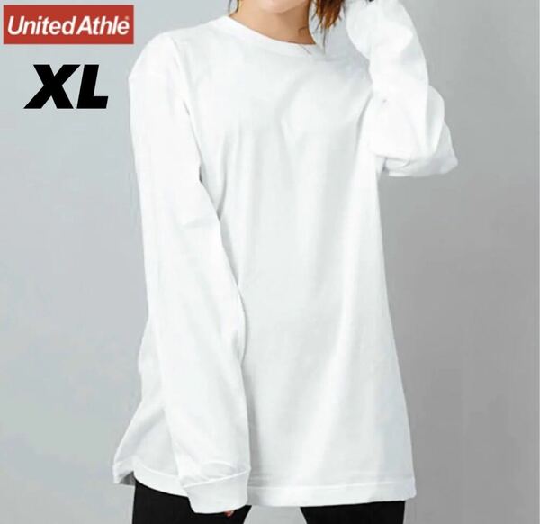 新品 ユナイテッドアスレ 無地 長袖Tシャツ ロンT ホワイト 白 レイヤード XL