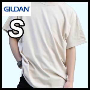 【新品未使用】ギルダン 6oz ウルトラコットン 無地 半袖Tシャツ ベージュ Sサイズ GILDAN クルーネック