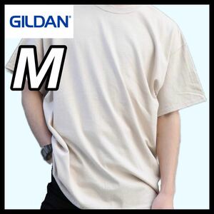 【新品未使用】ギルダン 6oz ウルトラコットン 無地 半袖Tシャツ ベージュ M サイズ GILDAN クルーネック