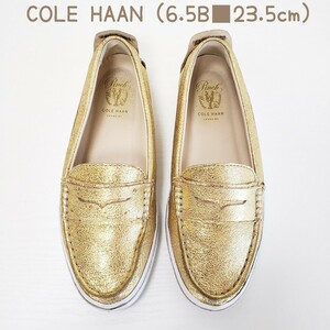 美品◆COLE HAAN コールハーン 本革レザー ローファー/スリッポン/スニーカー(6.5B■23.5cm)ゴールド