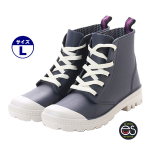 * new goods * popular *[16042-NAVY-L] lady's rain boots . rain combined use all weather type complete waterproof sneakers short boots rain shoes 