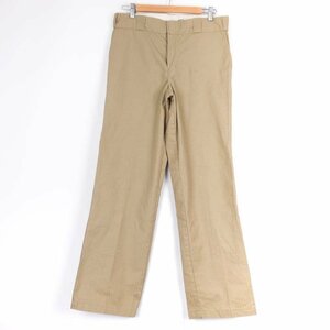 ディッキーズ ワークパンツ ペインターパンツ ワンポイントロゴ ボトムス アメリカ古着 メンズ 30×32サイズ ベージュ Dickies