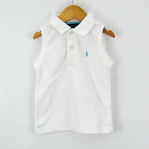  Ralph Lauren рубашка-поло безрукавка одноцветный po колено Logo tops пирог ru ткань Kids для девочки белый RALPH LAUREN