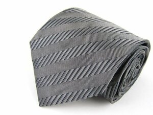  Hugo Boss brand necktie stripe pattern vertical stripe silk Italy cloth men's gray HUGO BOSS
