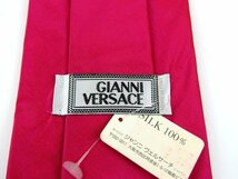 ジャンニ・ヴェルサーチ ブランドネクタイ 無地 シルク 未使用品 イタリア製 メンズ レッド Gianni Versace_画像3