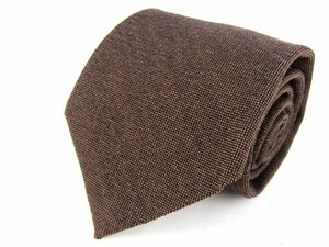  Hiroko Koshino brand necktie plain wool made in Japan men's Brown HIROKO KOSHINO